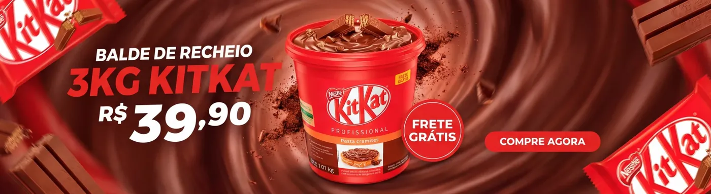 Balde de recheio KitKat com frete grátis