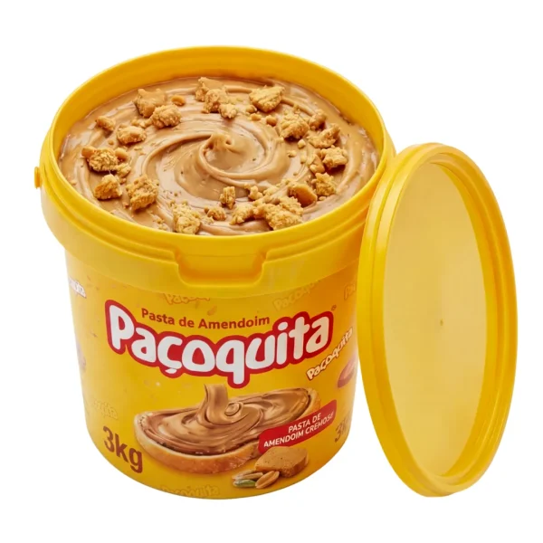 Balde de Recheio Paçoquita 3kg - Amendoim Cremoso