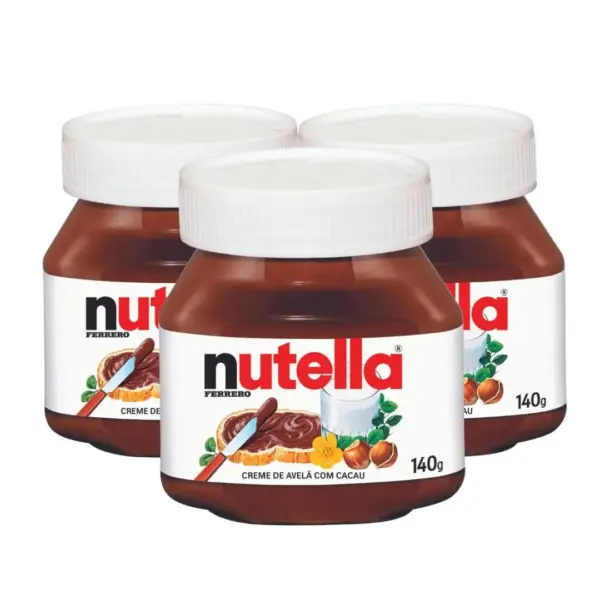 Nutella 140g — Kit com 3 Potes
